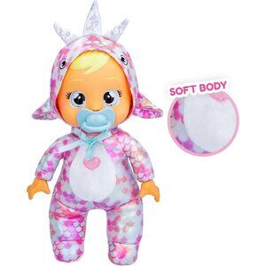 Cry Babies doll Tiny Cuddles Dino Stella Crying Real Tears Dinosaur 9" Brand New